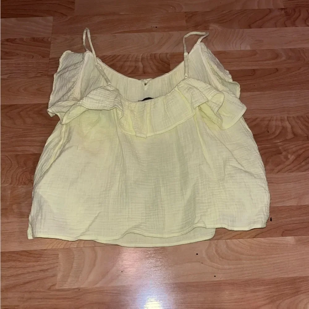 J. Crew Pastel Yellow Ruffle Sleeveless Top